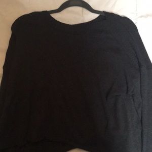Cropped long sleeve sweater